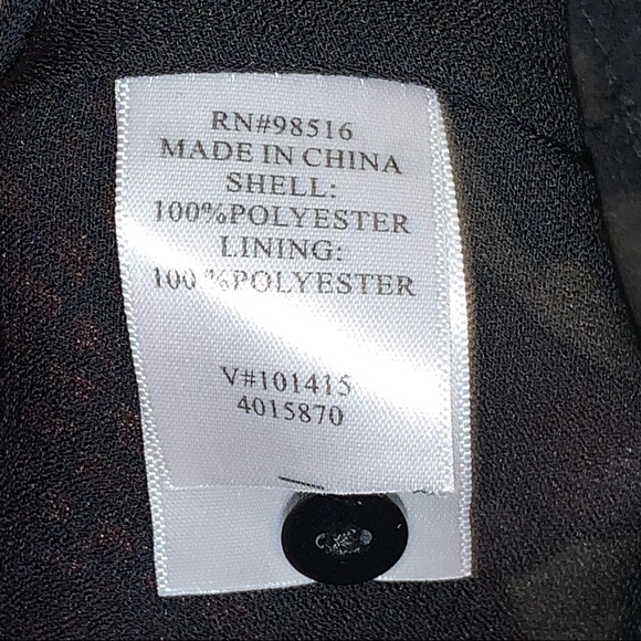 Coldwater Creek Red Black Sheer Long Sleeve Blouse - Picture 4 of 5